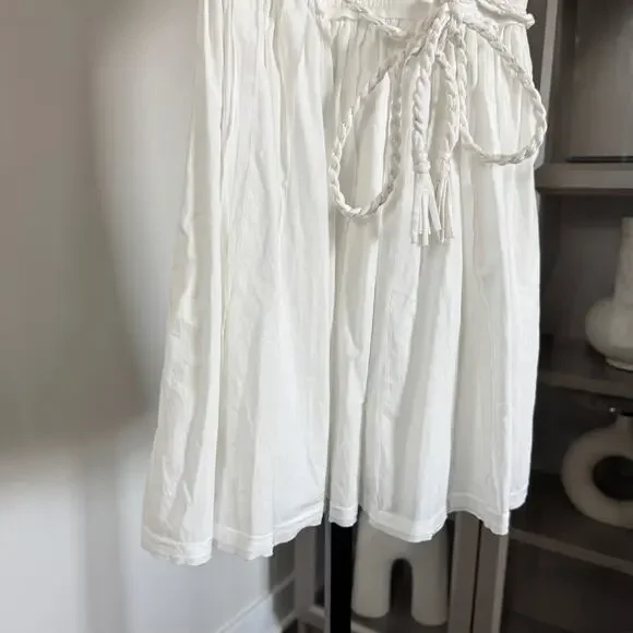 Ulla Johnson Jessa Dress NEW White Poplin Short Sleeve Belted Mini Size 6